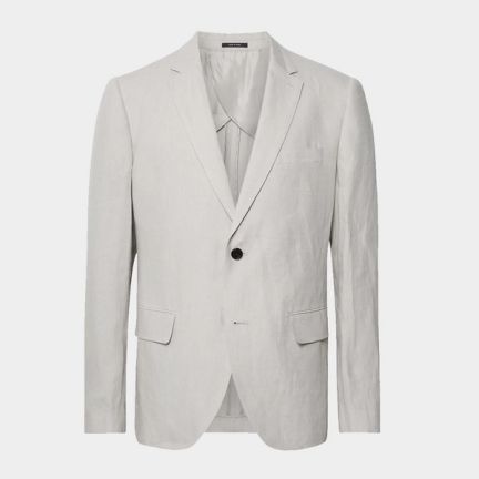 Club Monaco Grant Light-Grey Slim-Fit Linen Suit Jacket