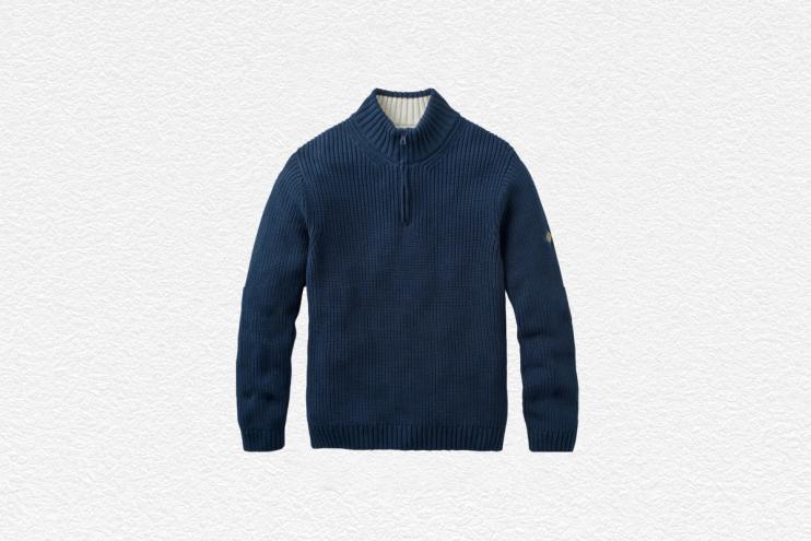 Maglia a coste Golant con zip a un quarto