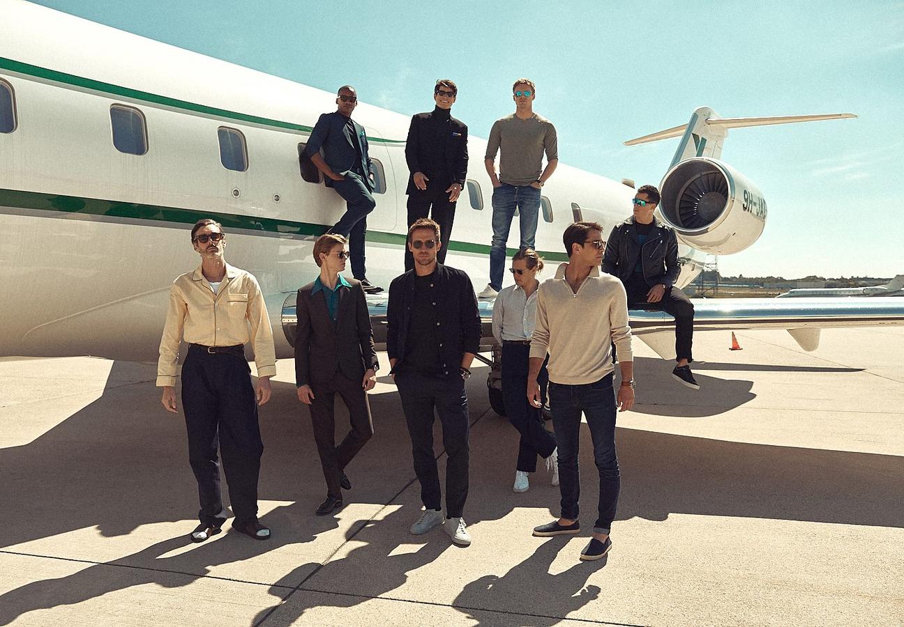 men with private plane