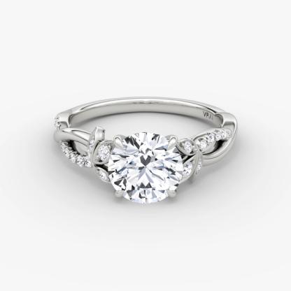 The Twisted Floral Round Brilliant Engagement Ring