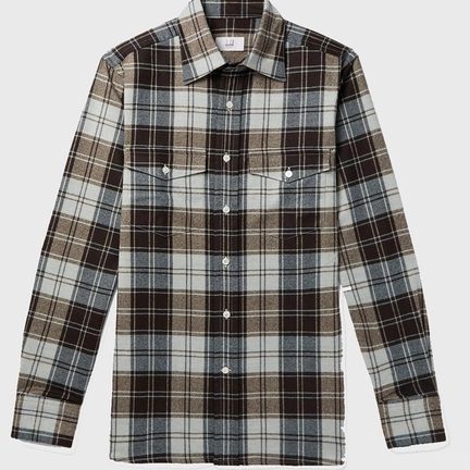 Dunhill Checked Cotton-Flannel Western Shirt