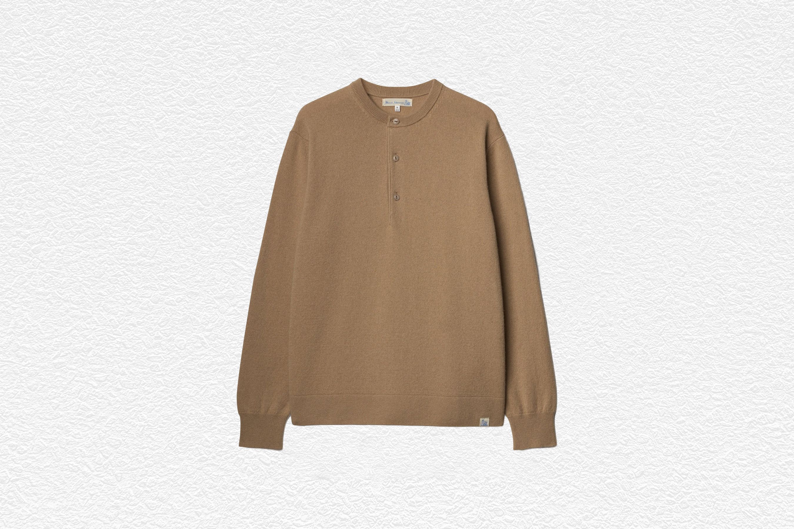 Merino Wool-Cashmere-Silk Long Sleeve Henley