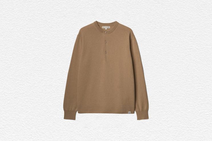 Merino Wool-Cashmere-Silk Long Sleeve Henley