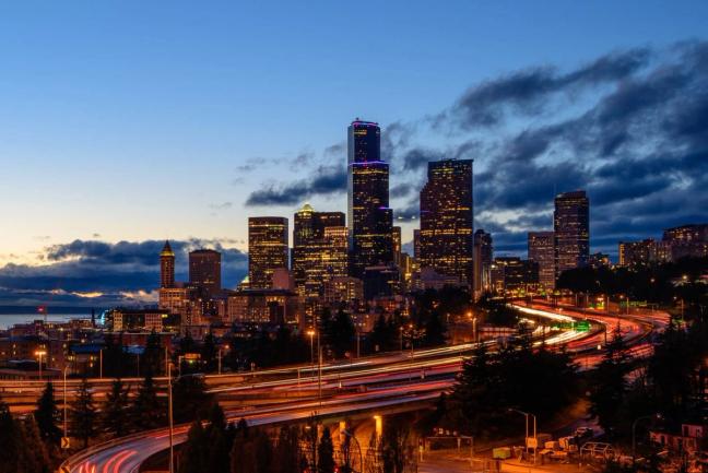 Seattle Night Skyline from Jose Rizal Bridge