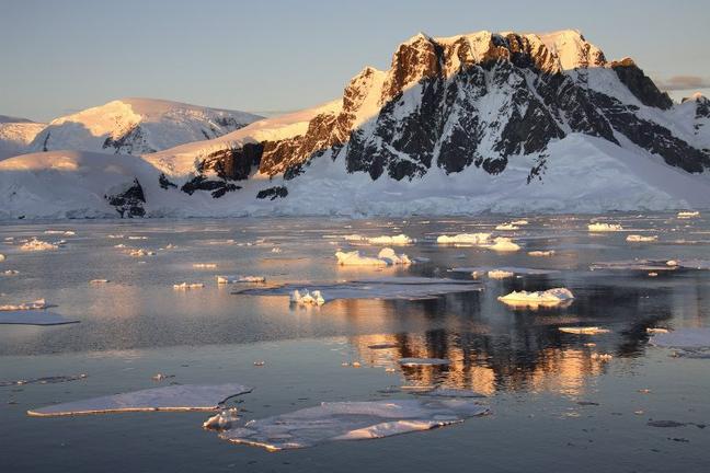 The Lamaire Channel on the Antarctic Peninsula in Antarctica.