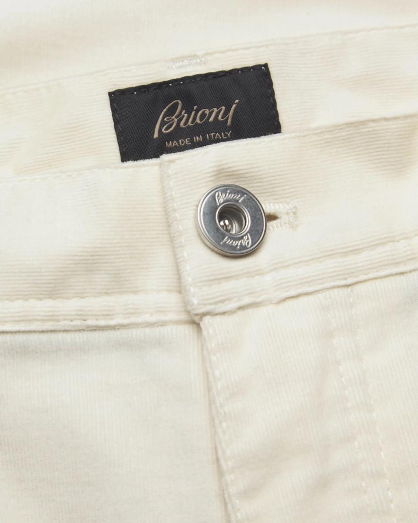 Ivory white cotton corduroy Meribel fitted