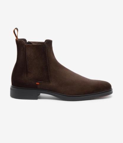 Dark Brown Suede Chelsea Boot