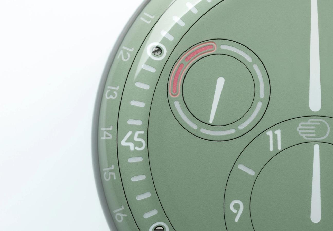 Day dial on Ressence Type 3 EE in Eucalyptus Green