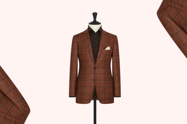 Clements & Church Orange and Brown Check Jacket