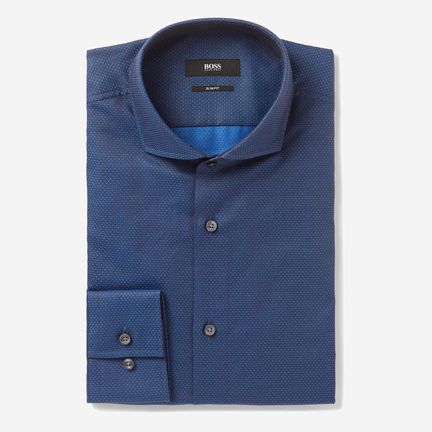 Hugo Boss Blue Jason Jacquard Shirt