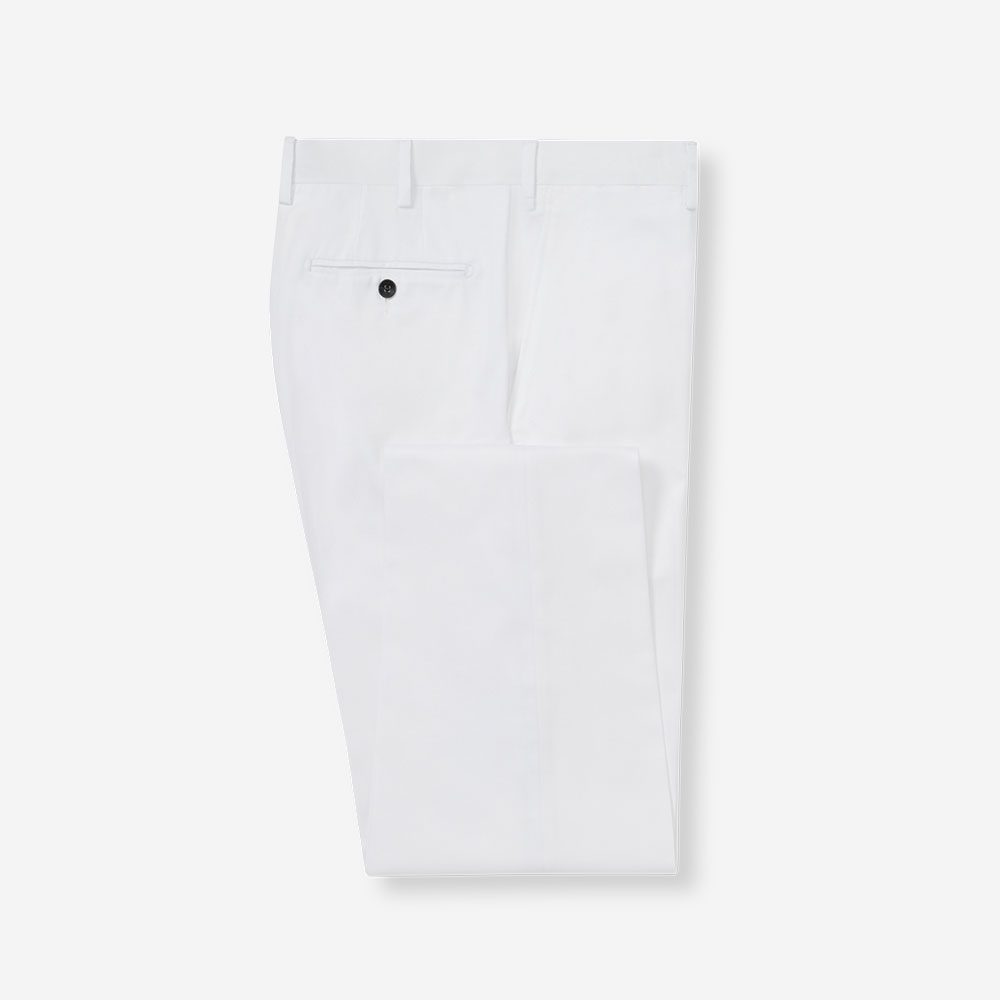 New & Lingwood White Cotton Chinos