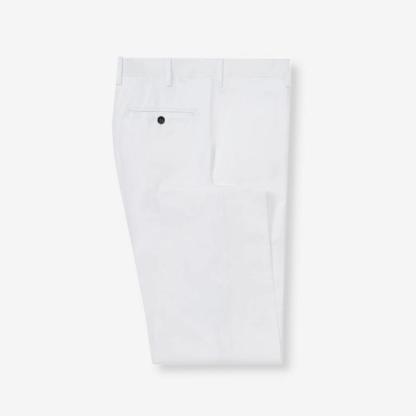 New & Lingwood White Cotton Chinos
