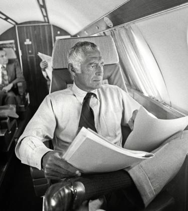 Gianni Agnelli on a plane