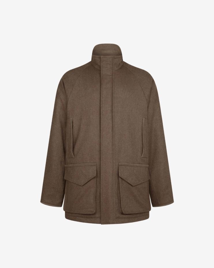 Manteau de campagne raglan Purdey en tweed de cachemire, coloris Percy