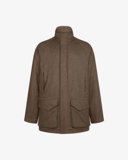 Purdey raglan cashmere tweed field coat in percy
