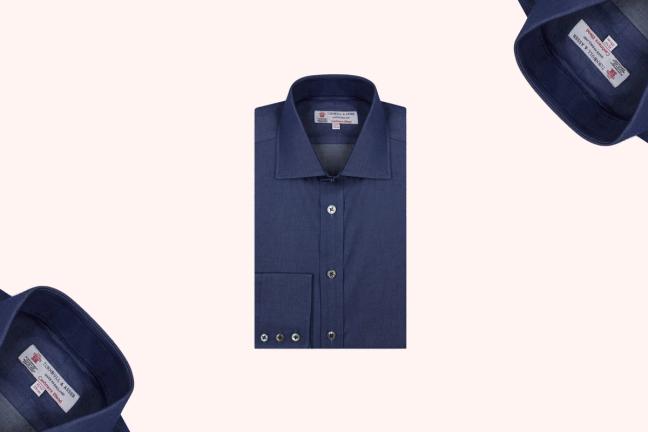 Turnbull & Asser Denim-Cashmere Shirt