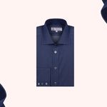 Turnbull & Asser Dark Blue Denim-Cashmere Shirt