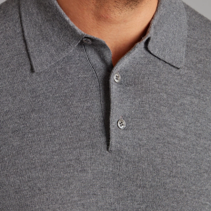 Merino Long Sleeve Polo Shirt