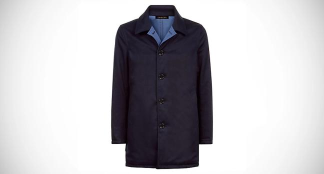 Jaeger London reversible mac mens in navy and blue