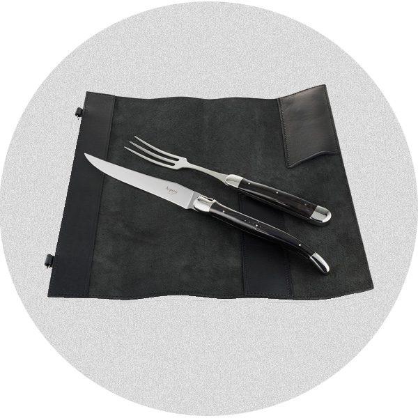 Asprey black horn carving set