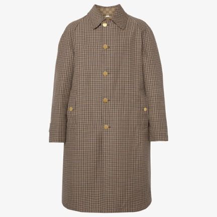 Gucci Reversible Logo-Jacquard Cotton-Blend Canvas And Houndstooth Wool Coat