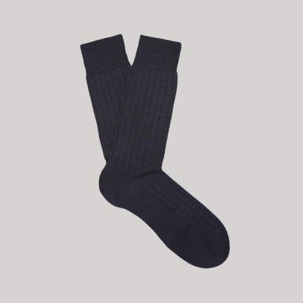Pantherella Packington Ribbed Merino Wool-Blend Socks