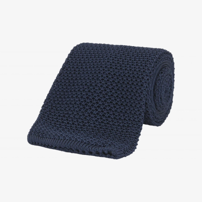Turnbull & Asser Navy Knitted Silk Tie