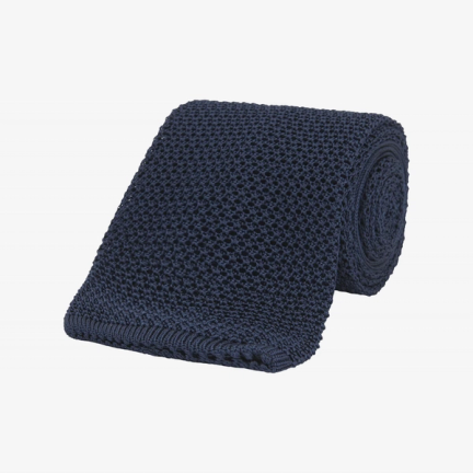 Turnbull & Asser Navy Knitted Silk Tie