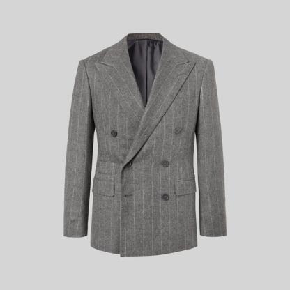 Ralph Lauren Grey Double-Breasted Wool Jacket