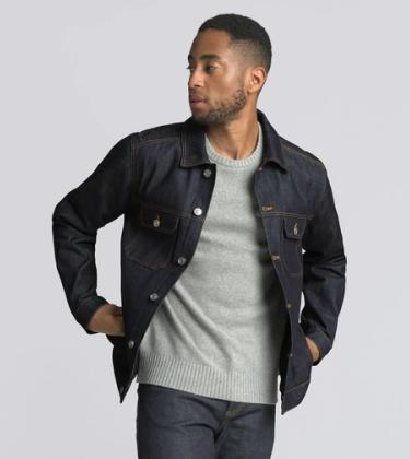 asket raw denim jacket