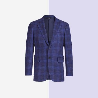 dunhill Kensington Fit Tonal Check Wool Jacket