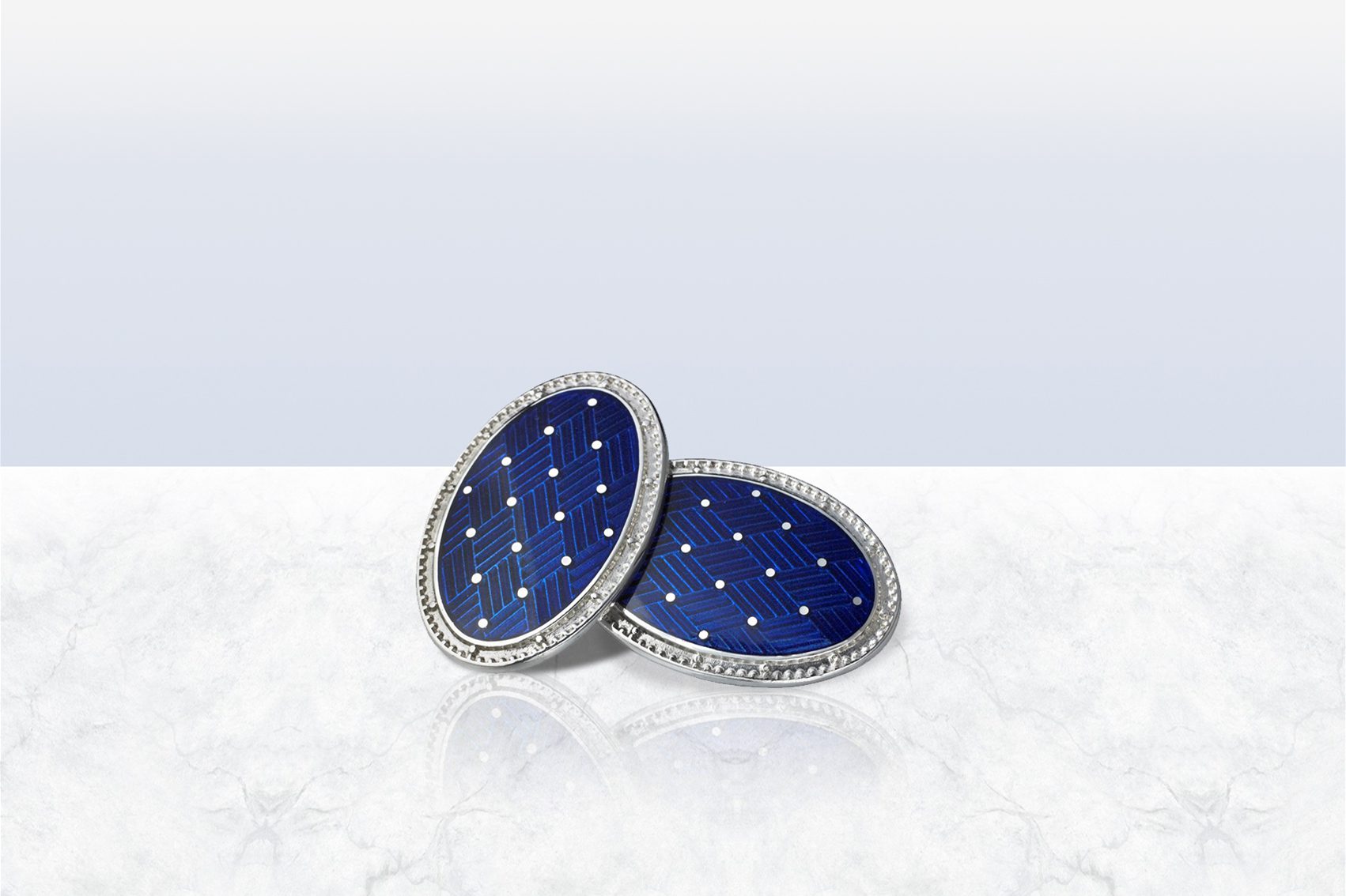 Longmire Basket Blue Enamel Cufflinks