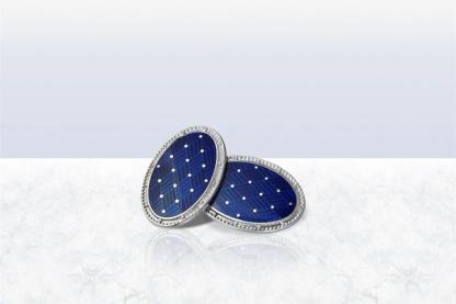 Longmire Basket Blue Enamel Cufflinks