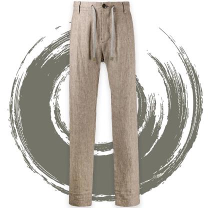 Eleventy Striped Drawstring Trousers