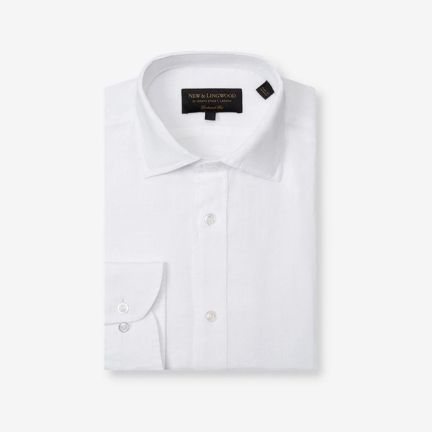 New & Lingwood tailored fit linen shirt