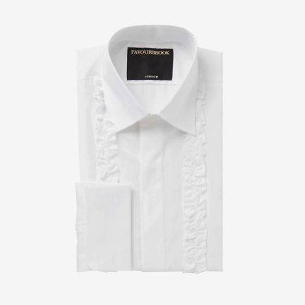 Favourbrook White Ruffled-Front Shirt