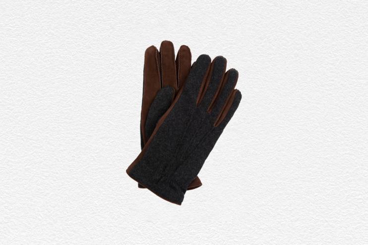 Handschuhe aus Kaschmir und Wildleder