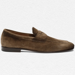 Santoni Brown Suede Carlo Loafer