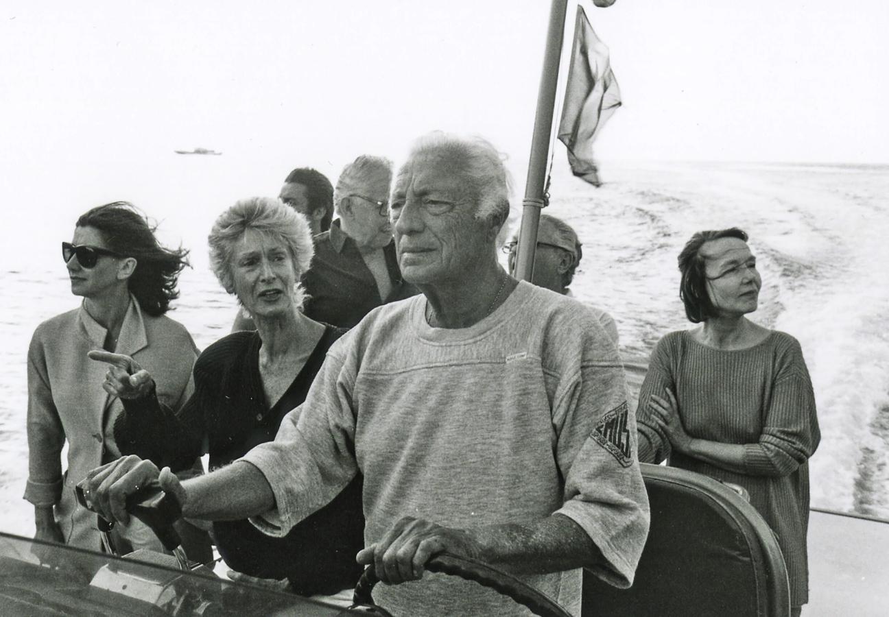 Gianni Agnelli sailing a boat