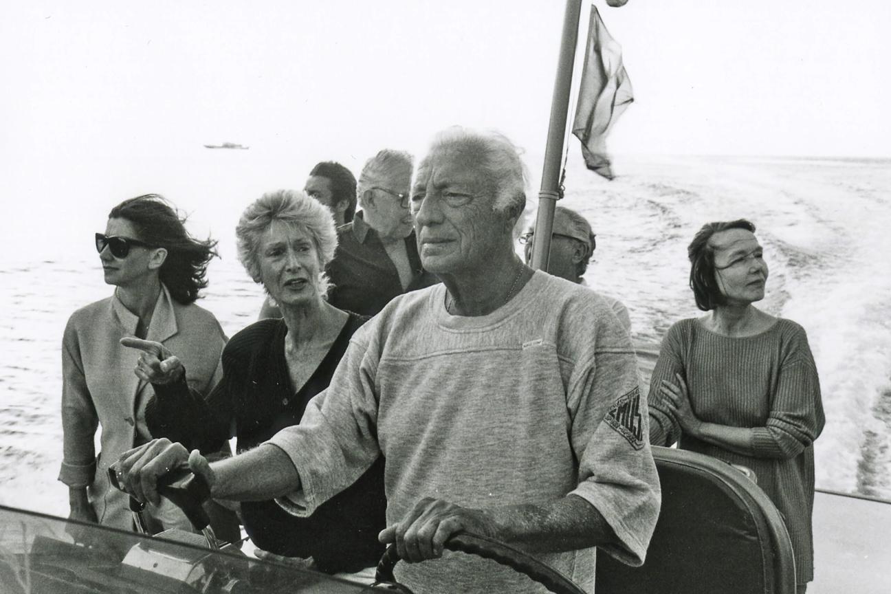 Gianni Agnelli sailing a boat