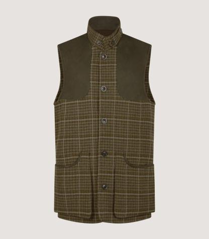 Gilet de tir en tweed à col montant Tom Purdey
