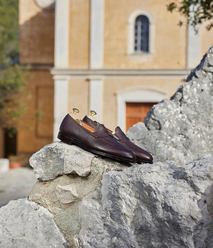 Pair of Crockett and Jones Nice Dark Brown Milled Calf Superflex Leather Sole Shoes