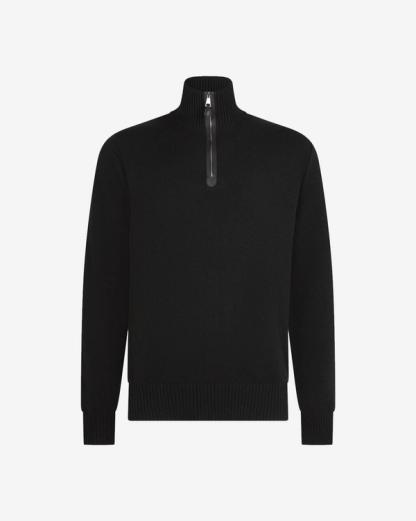 Kaschmirpullover mit kurzem Reißverschluss