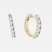 KLENOTA Minimalist Earrings with Diamonds in Yellow Gold