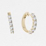KLENOTA Minimalist Earrings with Diamonds in Yellow Gold