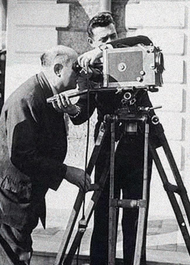 Alfred Hitchcock during filming ‘To Catch a Thief’, 1954