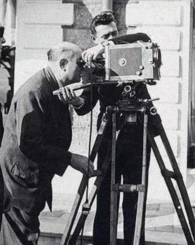 Alfred Hitchcock during filming ‘To Catch a Thief’, 1954