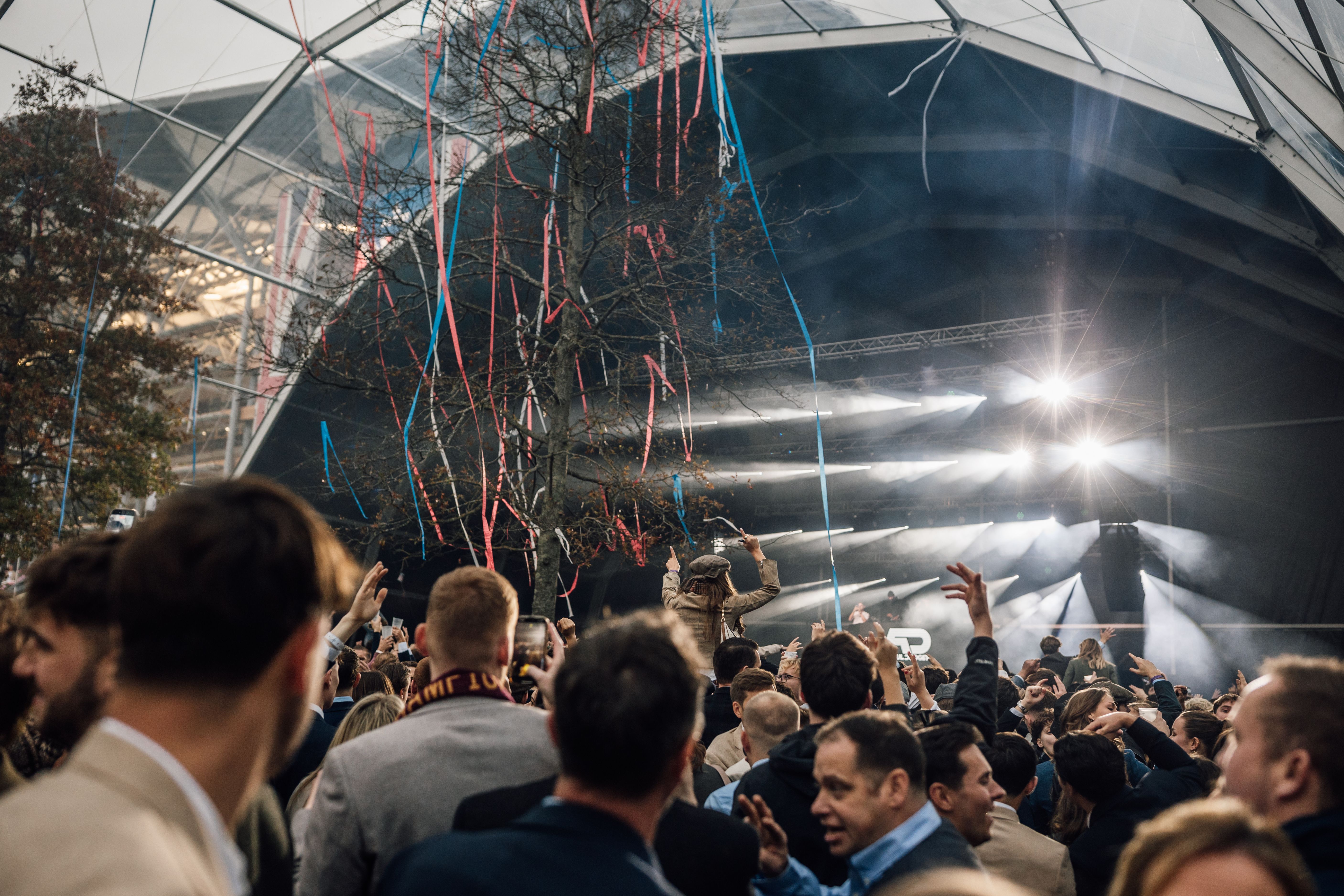 Racegoers gathered at Ascot on British Champions Day
