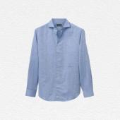 Le Alfré Classic Blue Linen Blend Shirt