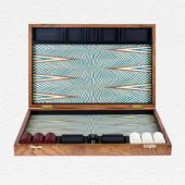 Alexandra Llewellyn Design Geometric Turquoise Backgammon Set